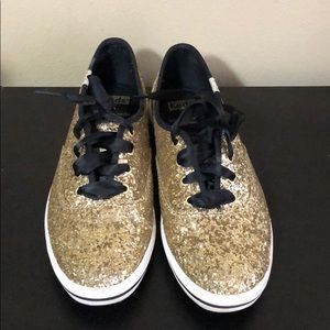 Kate Spade Gold Glitter Keds